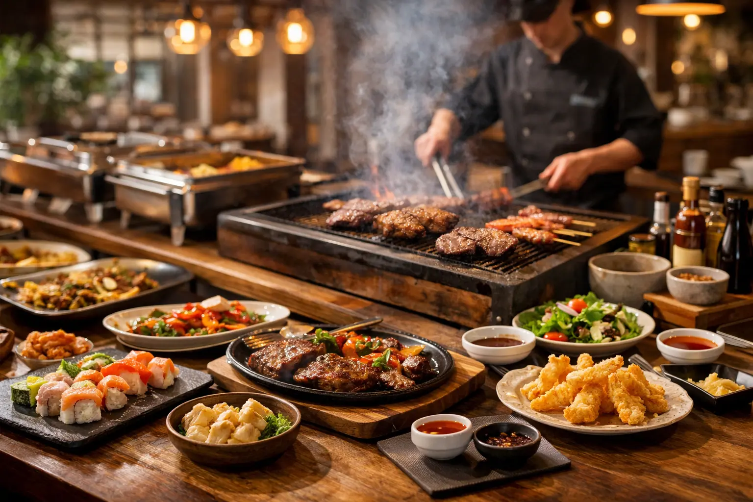 Buffet en Shiro Yaki Granada: brasa y cocina asiática
